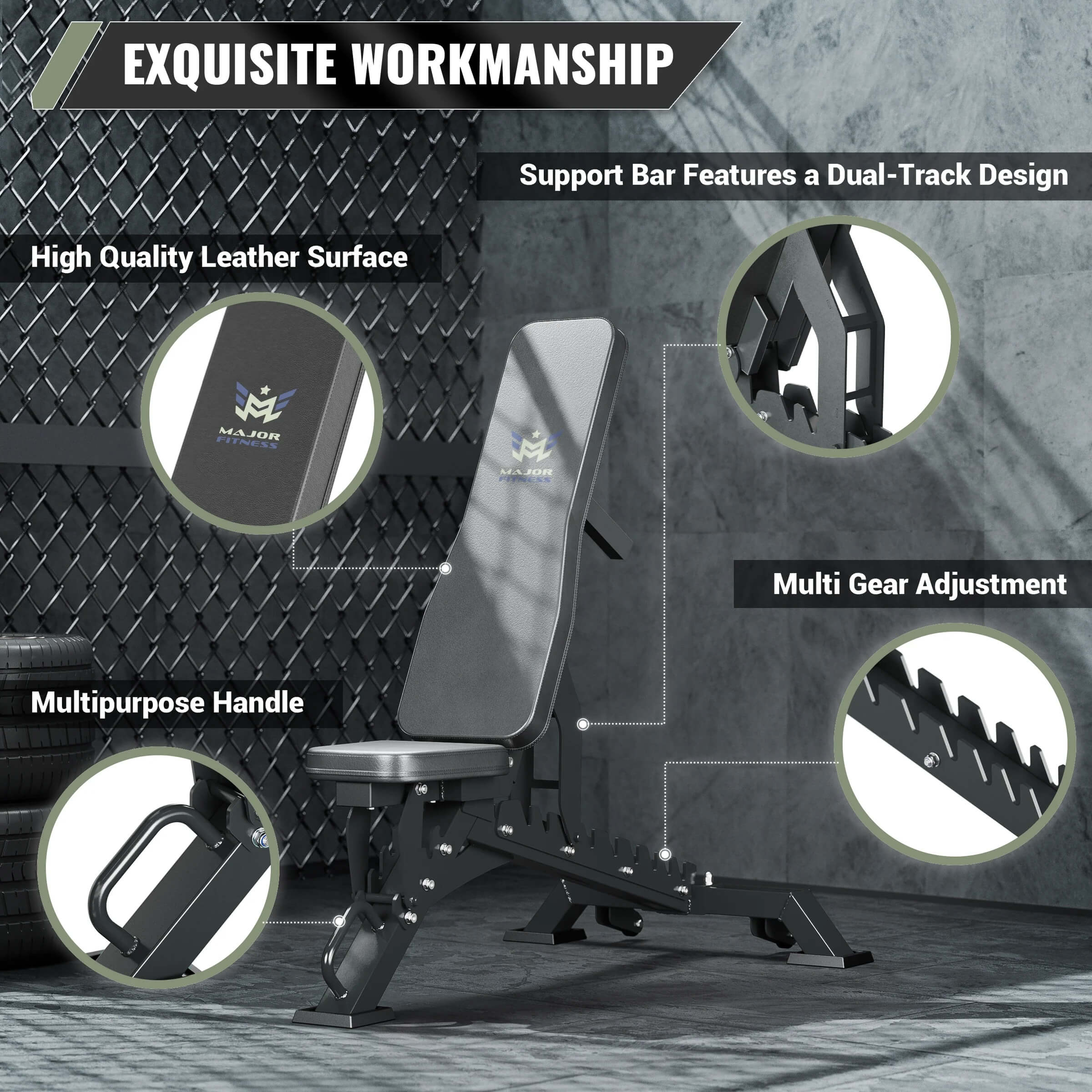 Major Fitness Adjustable Bench (PLT01) - Image 2