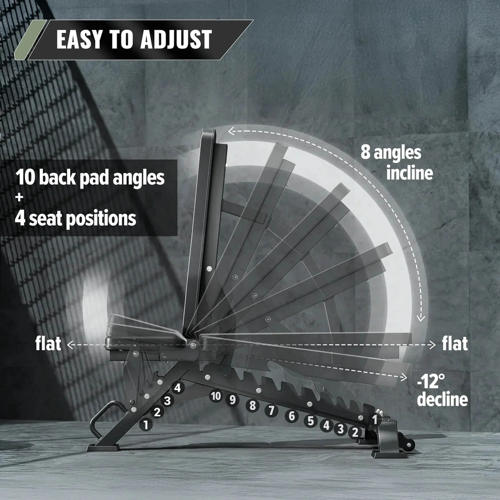 Major Fitness Adjustable Bench (PLT01) - Image 3