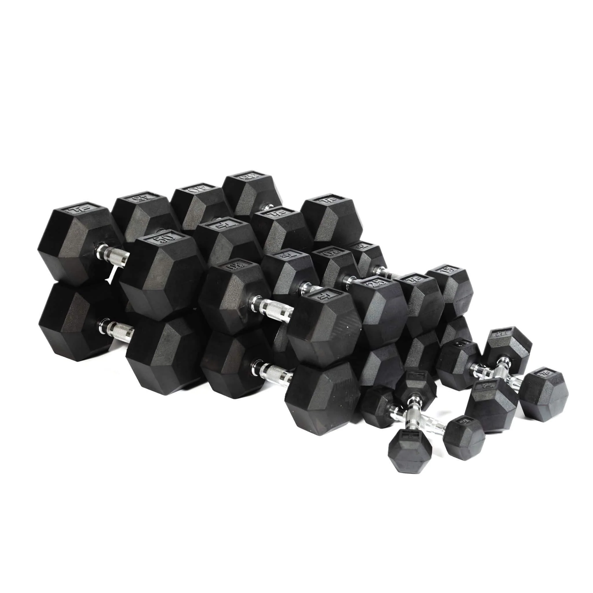 Top Fitness Rubber Hex Dumbbell