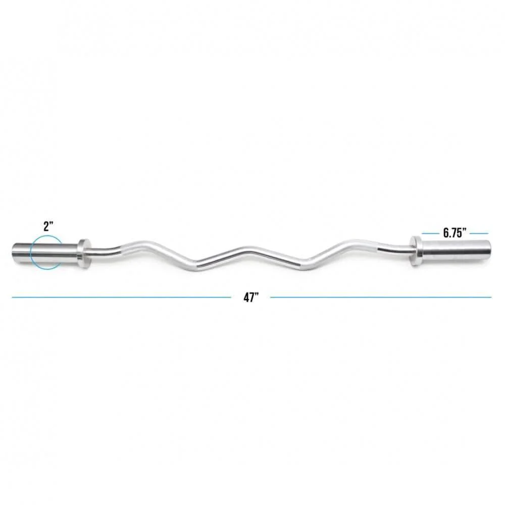Top Fitness Olympic EZ Curl Bar - Image 4
