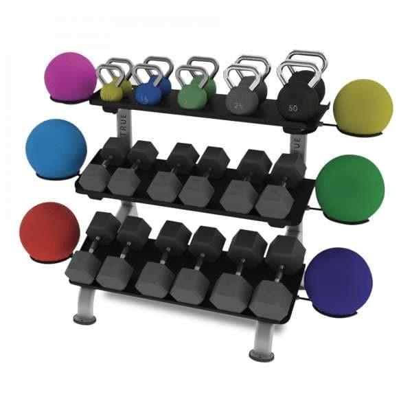 True Fitness Line FS-24 3-Tier Flat Tray Dumbbell Rack - Image 4